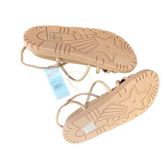 Roxy Tan Strappy Sandals Size 7 Nude Tan Comfy Boho Minimalist Cute Neutral Y2K - Picture 2 of 6